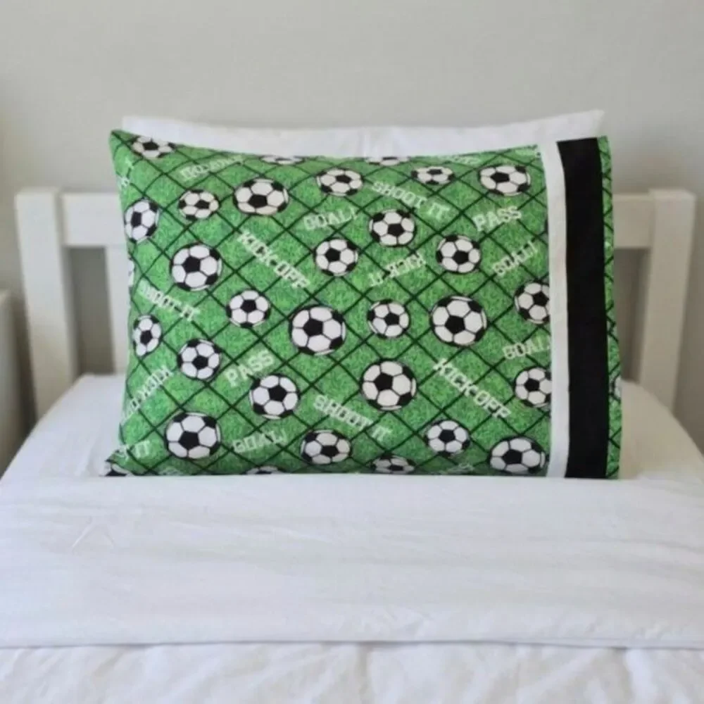 Field Sport Action Print Pillowcase Multi-Use Athletic Bedrom Trick-or-Treat Bag